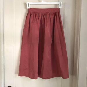 Zara salmon pink midi skirt with pockets xs